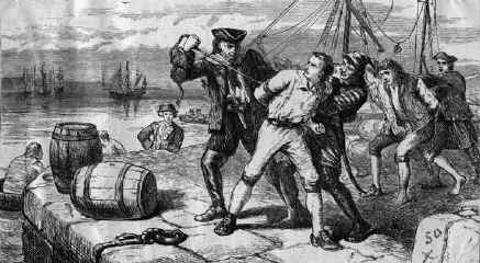 American sailors trying hard not to be "impressed"